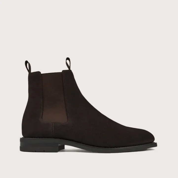 Heschung Les Intemporels|Bottines|Bottine Frêne HydrovelourscolorisMoro,semelleOnyx