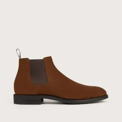 Heschung Les Intemporels|Bottines|Chelsea Boots Fusain HydrovelourscolorisCigare,semelleOnyx