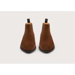 Heschung Les Intemporels|Bottines|Chelsea Boots Fusain HydrovelourscolorisCigare,semelleOnyx