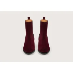 Heschung Les Intemporels|Bottines Et Bottes|Chelsea Boots Maud VelourscolorisAubergine,semelleCuir