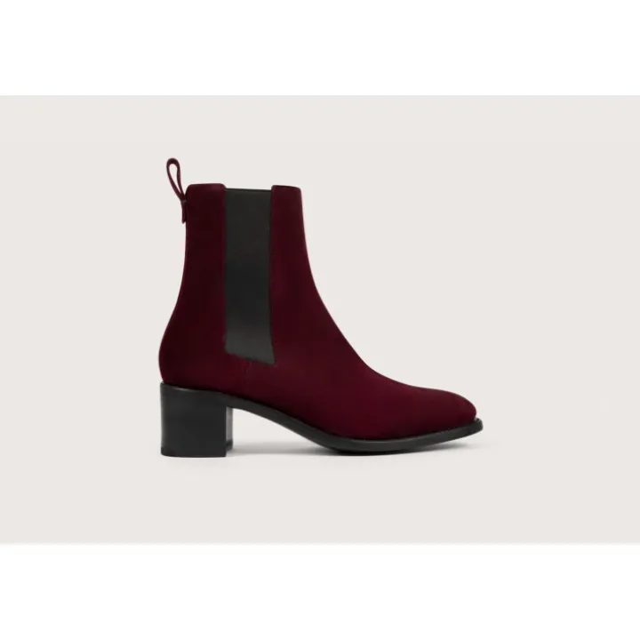 Heschung Les Intemporels|Bottines Et Bottes|Chelsea Boots Maud VelourscolorisAubergine,semelleCuir