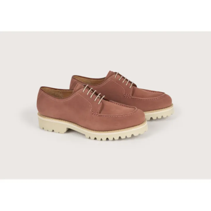 Heschung Derbies|Derby Ilex VelourscolorisRose,semelleG-Light