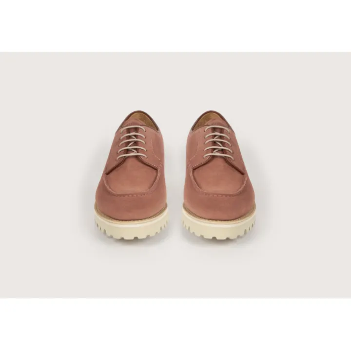 Heschung Derbies|Derby Ilex VelourscolorisRose,semelleG-Light