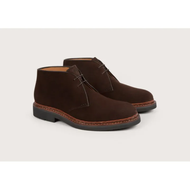 Heschung Les Intemporels|Bottines|Desert Boot Genêt HydrovelourscolorisCafu00e9,semelleHu00e9vu00e9a